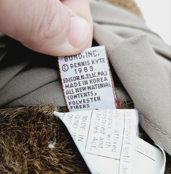 GUND | vintage Dennis Kyte 1983 Abiner Smoothie plush teddy bear toy - Picture 7 of 8